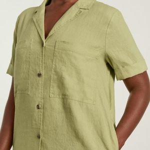 Everlane Workwear Linen Dress XS Pale Green